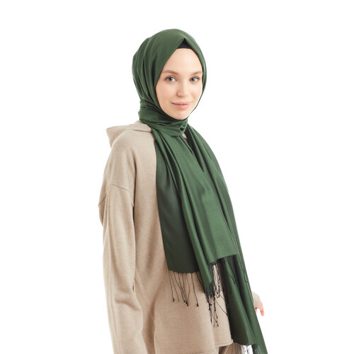 Solid Pine Green Modal Silk Hijab