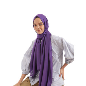 Solid Purple Modal Silk Hijab - Thumbnail