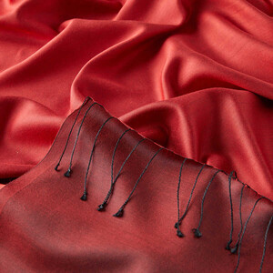 Solid Red Modal Silk Hijab - Thumbnail