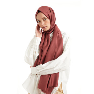 Solid Scarlet Modal Silk Hijab - Thumbnail