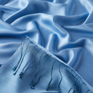Solid Sky Blue Modal Silk Hijab - Thumbnail