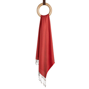 Solid Strawberry Red Modal Silk Hijab - Thumbnail