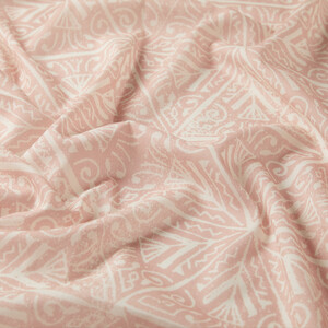 Sugar Pink Ethnic Pattern Cotton Scarf - Thumbnail