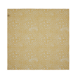 White Gold Ethnic Pattern Cotton Scarf - Thumbnail