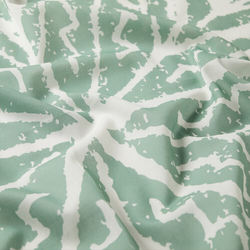 White Green Ethnic Pattern Cotton Scarf